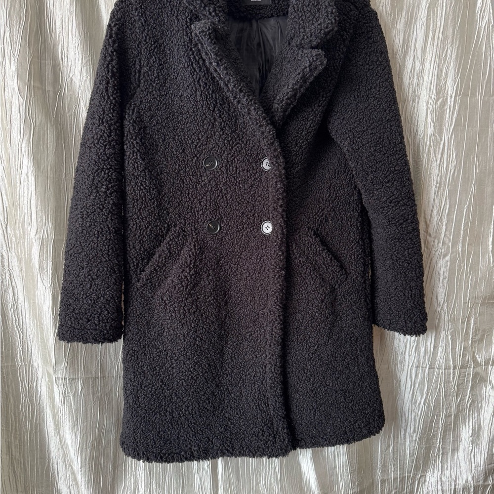 Active USA Black Teddy Jacket with Notched Lapel